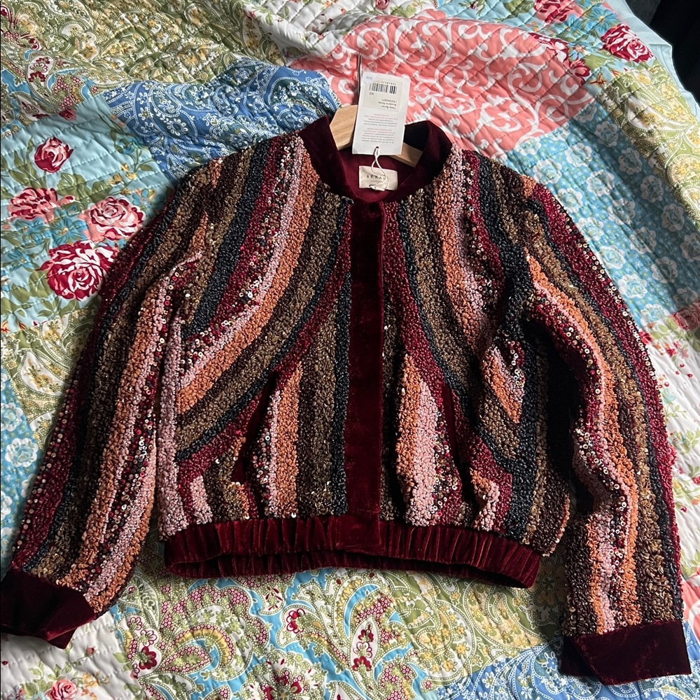 Sezane Multicolor Sequin Jacket